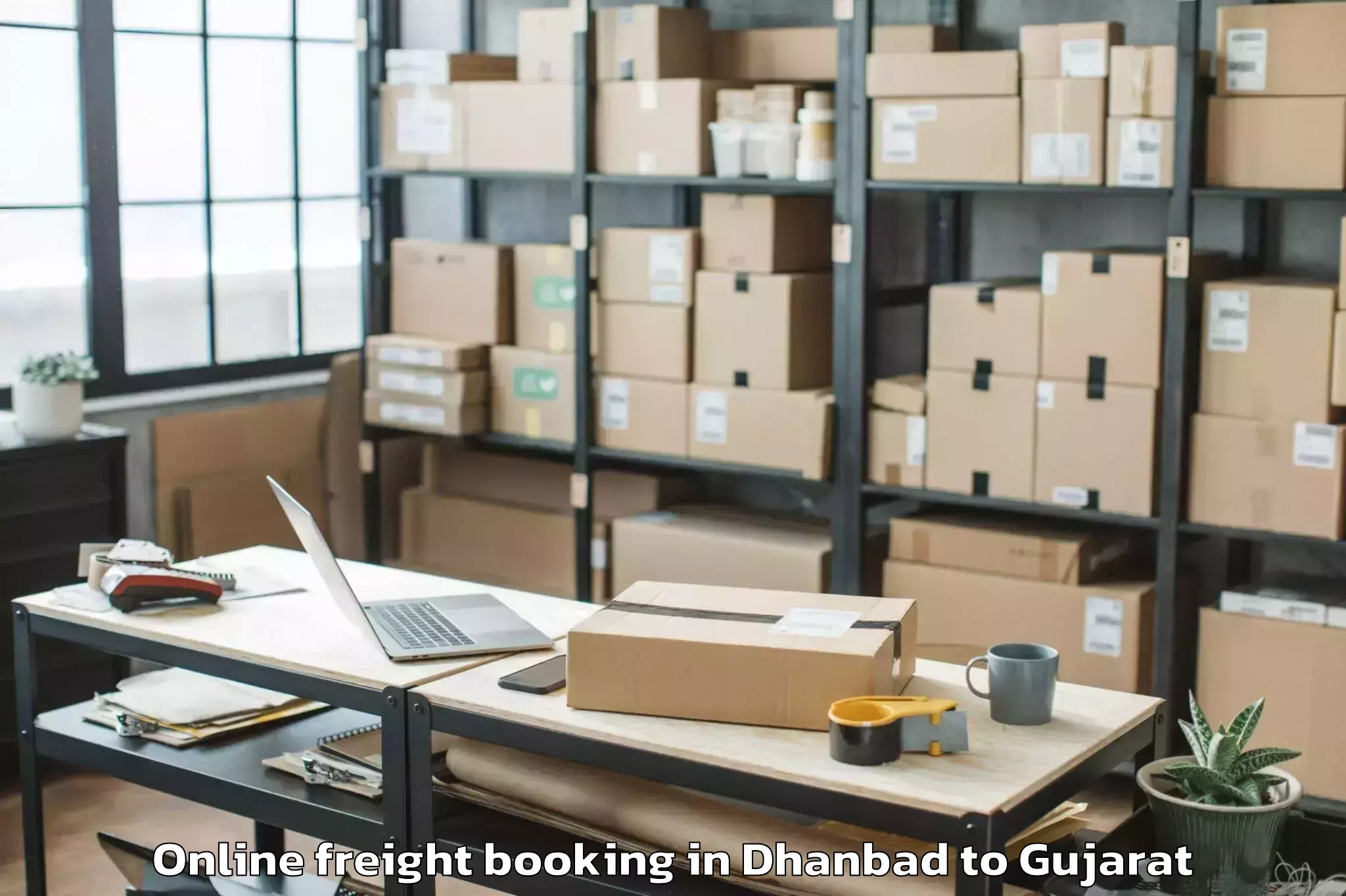 Hassle-Free Dhanbad to Crystal Mall Rajkot Online Freight Booking